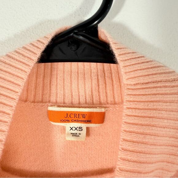 J. Crew 100% Cashmere Peach Pink Mock Neck Sweater Size XXS AD349 - Picture 6 of 10